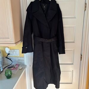 Banana Republic Black Trench Coat with Full Length and Belt